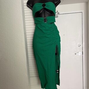SHEIN Green Cutout Dress